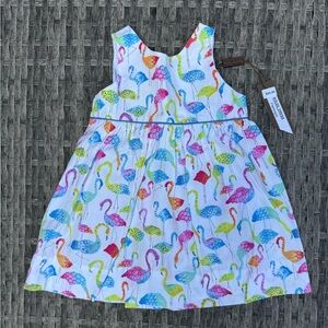 Colorful Flamingo Print Kids Dress